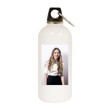 Taissa Farmiga White Water Bottle With Carabiner