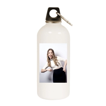 Taissa Farmiga White Water Bottle With Carabiner