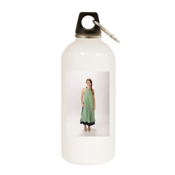 Taissa Farmiga White Water Bottle With Carabiner