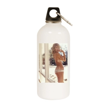 Tricia Helfer White Water Bottle With Carabiner