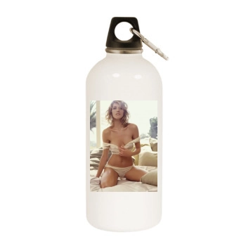 Tricia Helfer White Water Bottle With Carabiner