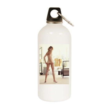 Tricia Helfer White Water Bottle With Carabiner