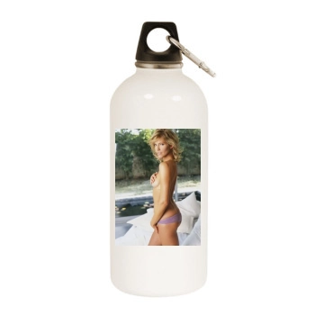 Tricia Helfer White Water Bottle With Carabiner