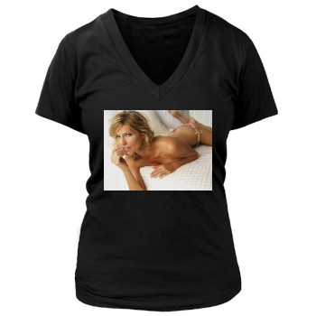 Tricia Helfer Women's Deep V-Neck TShirt