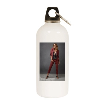 Tricia Helfer White Water Bottle With Carabiner