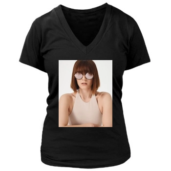 Mary Elizabeth Winstead Women's Deep V-Neck TShirt