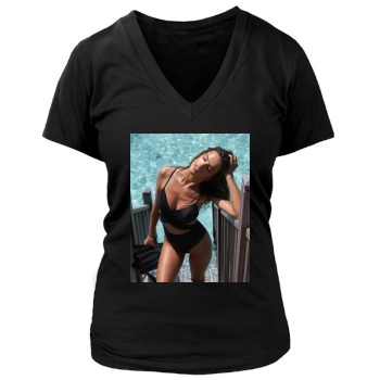 Alessandra Ambrosio Women's Deep V-Neck TShirt