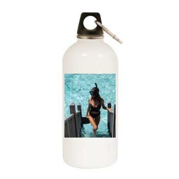 Alessandra Ambrosio White Water Bottle With Carabiner