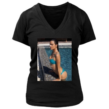 Alessandra Ambrosio Women's Deep V-Neck TShirt