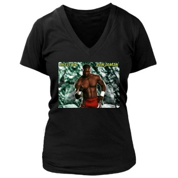 shelton benjamin Women's Deep V-Neck TShirt