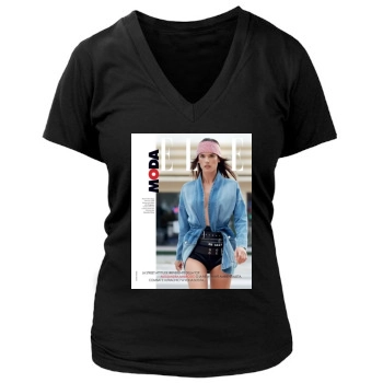 Alessandra Ambrosio Women's Deep V-Neck TShirt