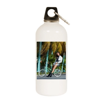 Alessandra Ambrosio White Water Bottle With Carabiner