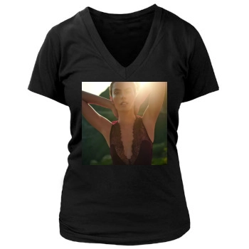 Alessandra Ambrosio Women's Deep V-Neck TShirt