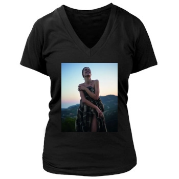 Alessandra Ambrosio Women's Deep V-Neck TShirt