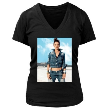 Alessandra Ambrosio Women's Deep V-Neck TShirt