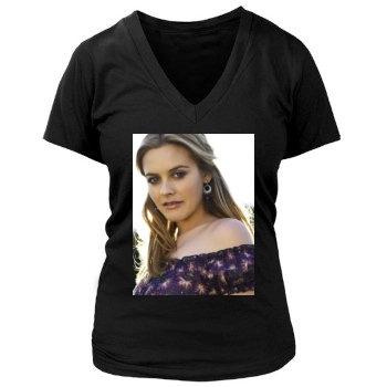 Alicia Silverstone Women's Deep V-Neck TShirt