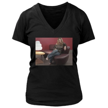 Alicia Silverstone Women's Deep V-Neck TShirt