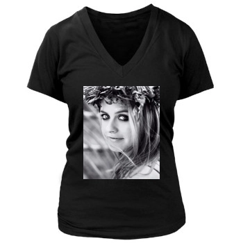 Alicia Silverstone Women's Deep V-Neck TShirt