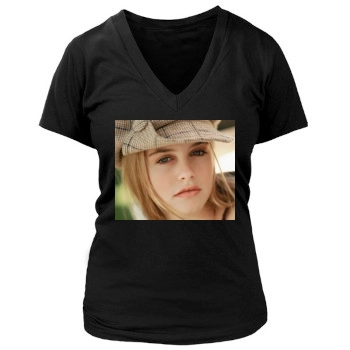 Alicia Silverstone Women's Deep V-Neck TShirt