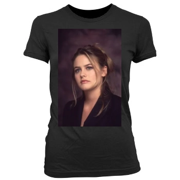 Alicia Silverstone Women's Junior Cut Crewneck T-Shirt