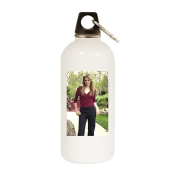 Alicia Silverstone White Water Bottle With Carabiner