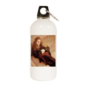 Alicia Silverstone White Water Bottle With Carabiner