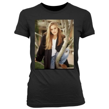 Alicia Silverstone Women's Junior Cut Crewneck T-Shirt