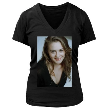 Alicia Silverstone Women's Deep V-Neck TShirt